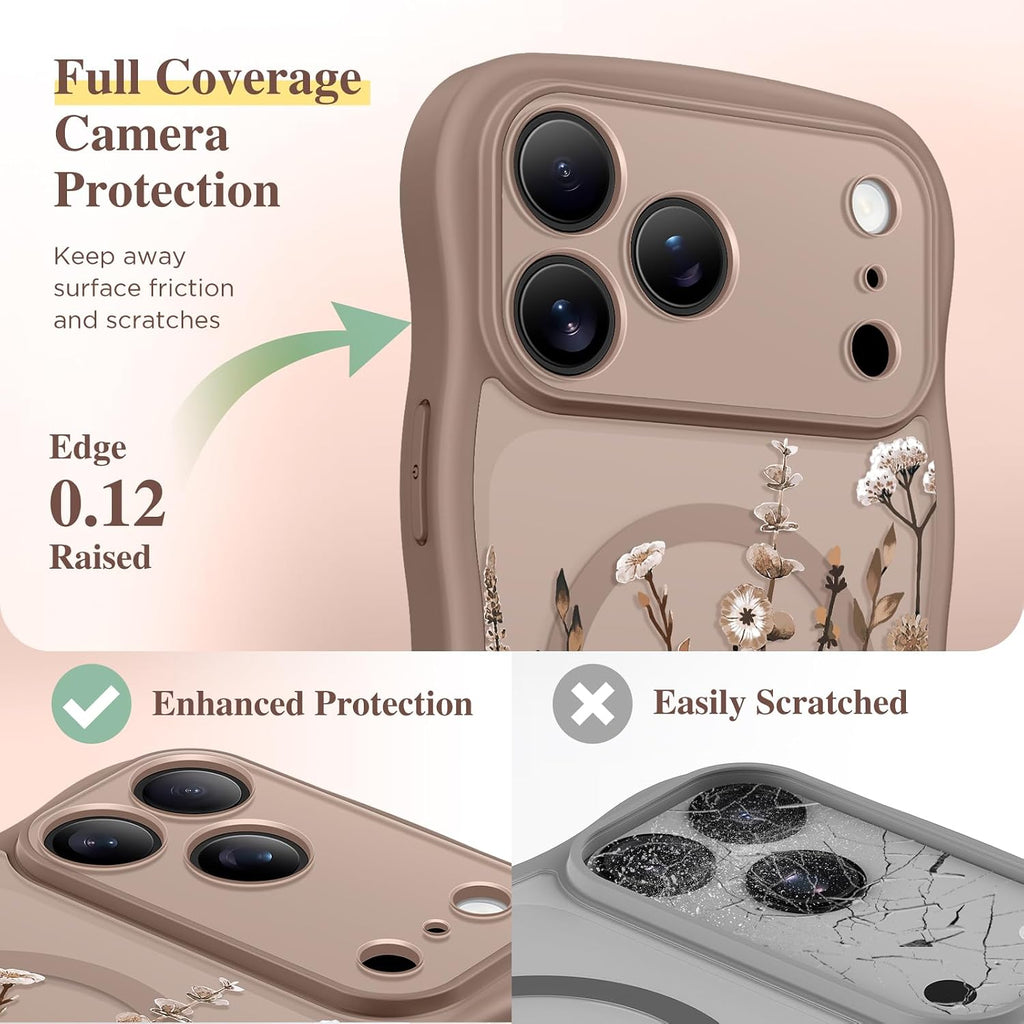 GVIEWIN for Iphone 17 Pro Max Case Compatible with Magsafe Curly Wave Edge