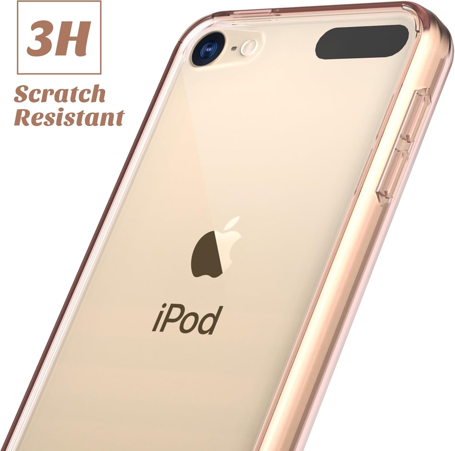 ULAK Compatible with Ipod Touch 7/6/5 Case [Anti-Yellowing], Rose Gold