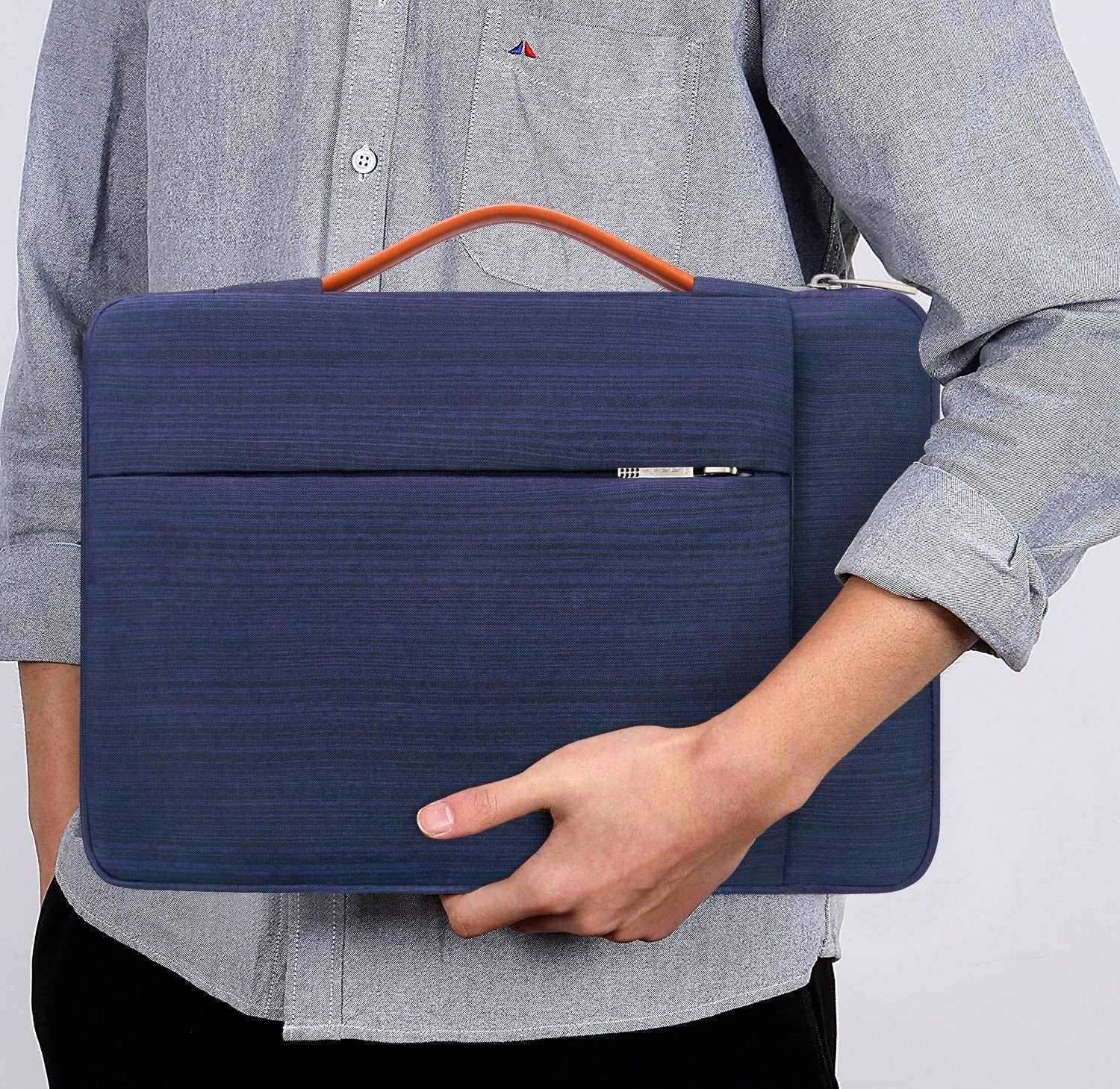 Lacdo 360° Protective Laptop Sleeve Case for 16 Inch Macbook Pro M5 Pro/Max A3428 A3429 (2026), M4/M3/M2/M1 A3403 A3186 A2991 A2780 A2485 A2141, 15 Inch Surface Laptop 7/6/5/4/3 Computer Bag, Blue