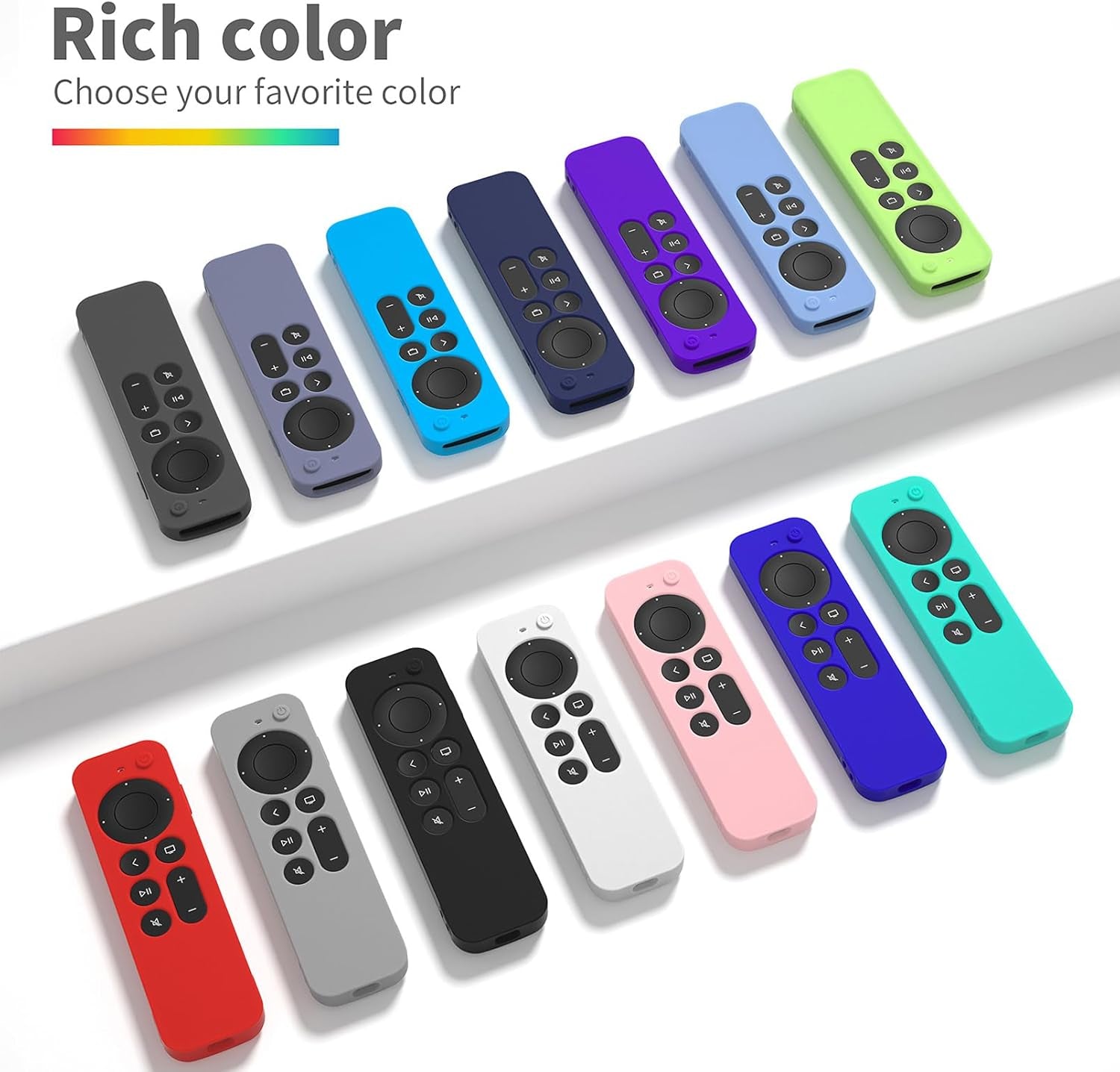 Hi Color Silicone Cover Compatible with Apple TV Siri Remote 3Rd 2023 Shockproof Protective Case for Apple TV 4K 2Nd 2021 Remote Sleeve with Lanyard(Mint Green)