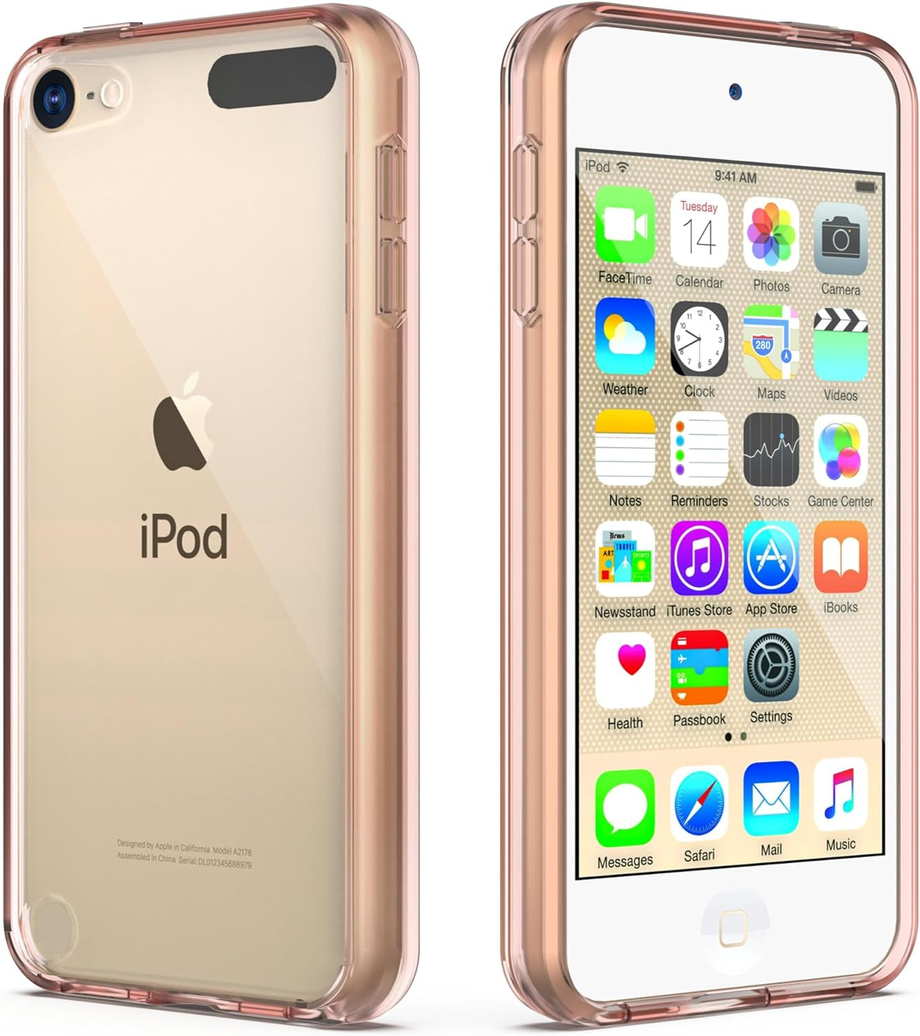 ULAK Compatible with Ipod Touch 7/6/5 Case [Anti-Yellowing], Rose Gold