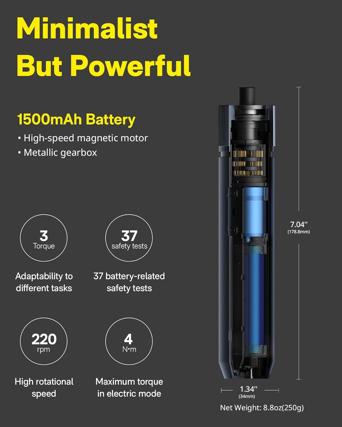 HOTO 25-Piece Upgraded Electric Screwdriver Kit, Cordless Screwdriver