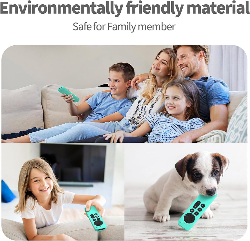 Hi Color Silicone Cover Compatible with Apple TV Siri Remote 3Rd 2023 Shockproof Protective Case for Apple TV 4K 2Nd 2021 Remote Sleeve with Lanyard(Mint Green)
