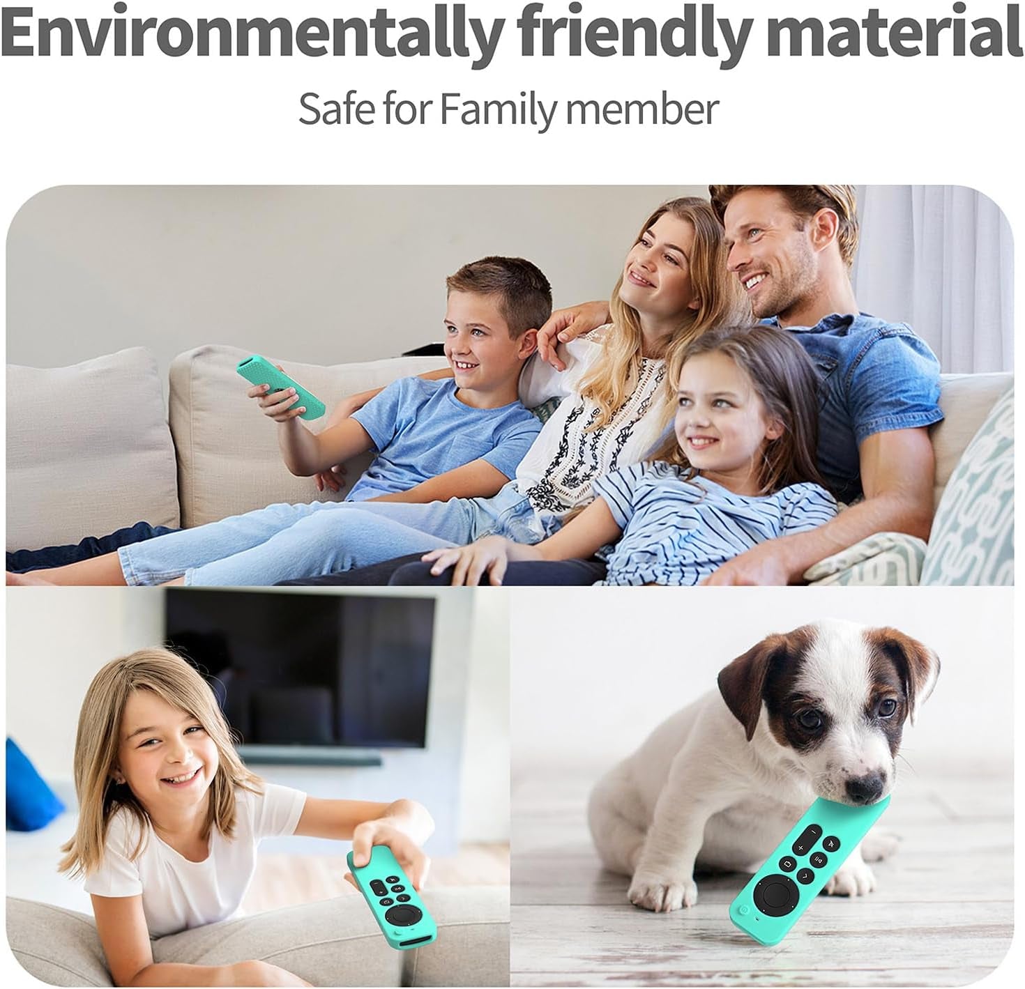 Hi Color Silicone Cover Compatible with Apple TV Siri Remote 3Rd 2023 Shockproof Protective Case for Apple TV 4K 2Nd 2021 Remote Sleeve with Lanyard(Mint Green)