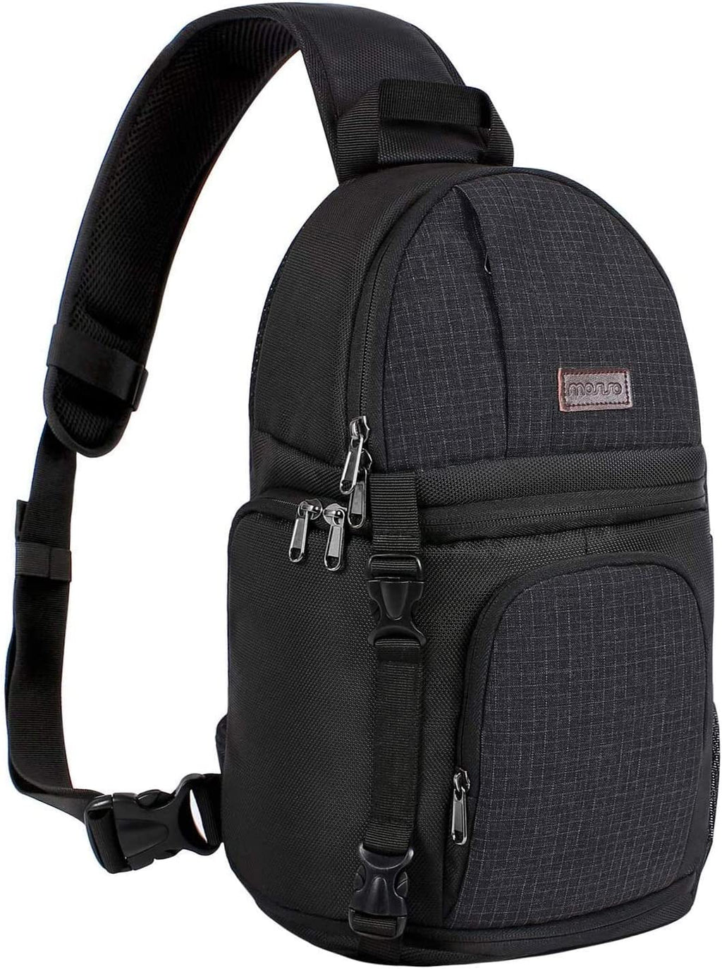 MOSISO Camera Sling Bag, Photography Shoulder Bag Compact Camera Backpack | Dslr/Slr/Mirrorless Camera, Quick Access, Tripod Holder, Custom Dividers, Compatible with Canon/Nikon/Sony/Fuji,Black