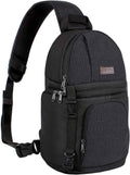 MOSISO Camera Sling Bag, Photography Shoulder Bag Compact Camera Backpack | Dslr/Slr/Mirrorless Camera, Quick Access, Tripod Holder, Custom Dividers, Compatible with Canon/Nikon/Sony/Fuji,Black
