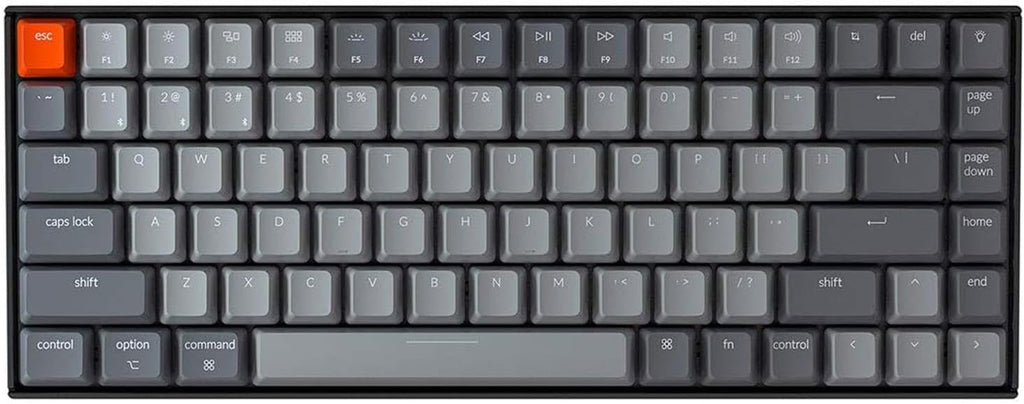 Keychron K2 75% Layout RGB Bluetooth Wireless Mechanical Keyboard with Keychron Super Brown Switch/Anti Ghosting/N-Key Rollover, Compact 84 Keys USB Wired Gaming Keyboard for Mac Windows-Version 2