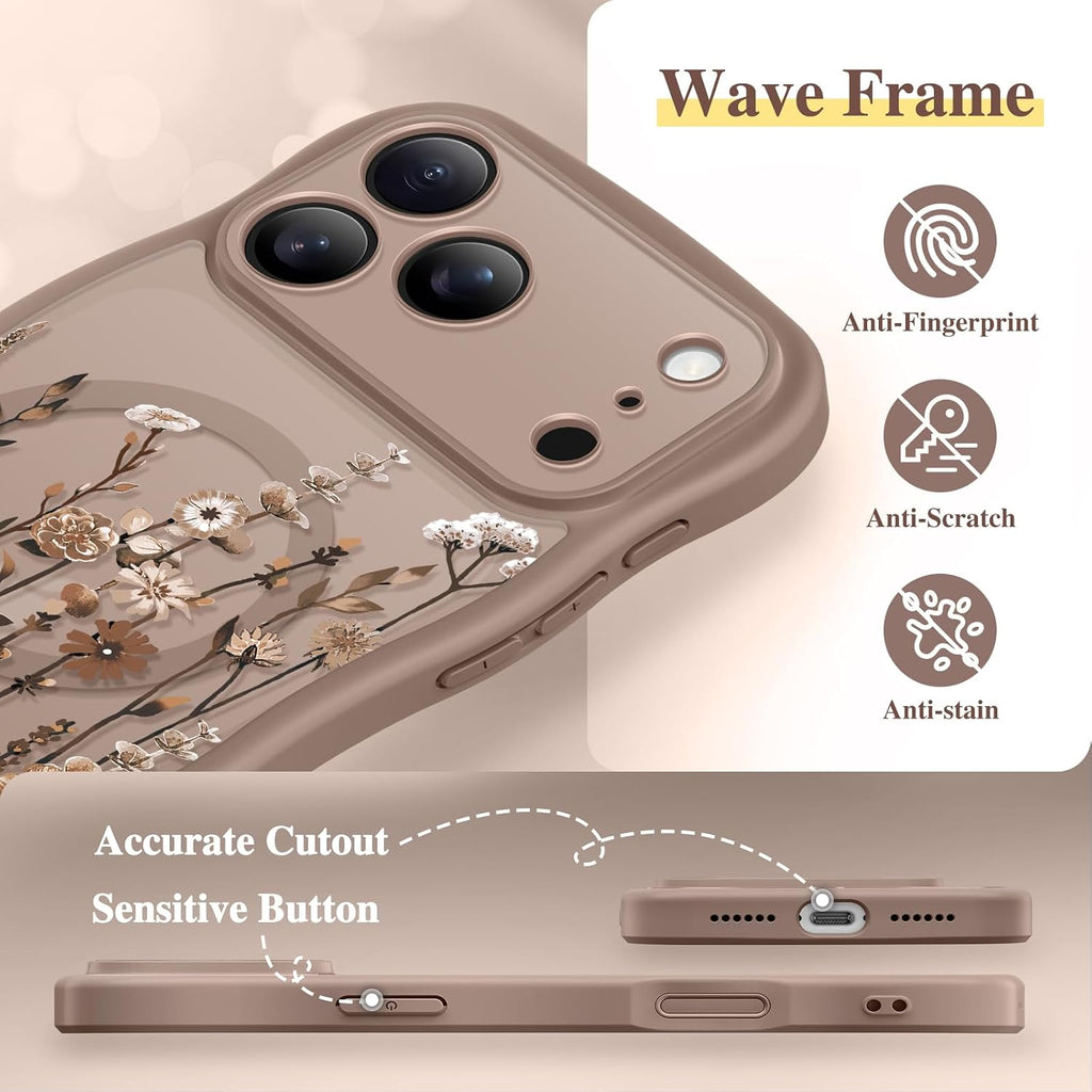GVIEWIN for Iphone 17 Pro Max Case Compatible with Magsafe Curly Wave Edge