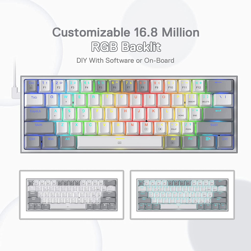 Redragon K617 Wired 60% Compact Hot-Swap RGB Gaming Mechanical Keyboard