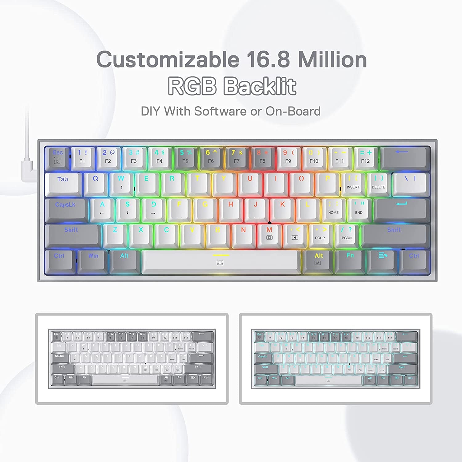 Redragon K617 Wired 60% Compact Hot-Swap RGB Gaming Mechanical Keyboard