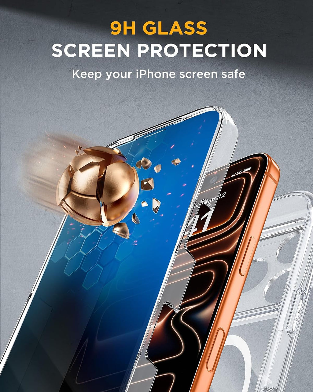 Miracase for Iphone 17 Pro Max Case with Privacy Screen Protector, Clear