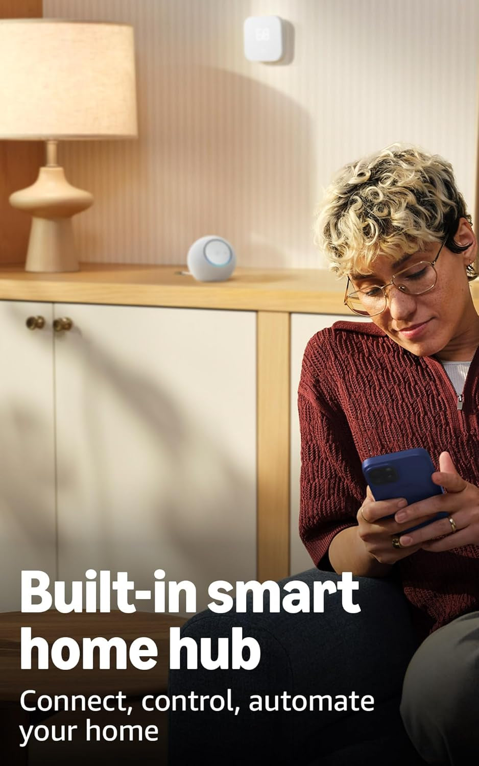 Amazon Echo Dot Max (Newest Model), Alexa Speaker with Room-Filling Sound and Nearly 3X Bass, Great for Living Rooms and Medium-Sized Spaces, Designed for Alexa+, Glacier White