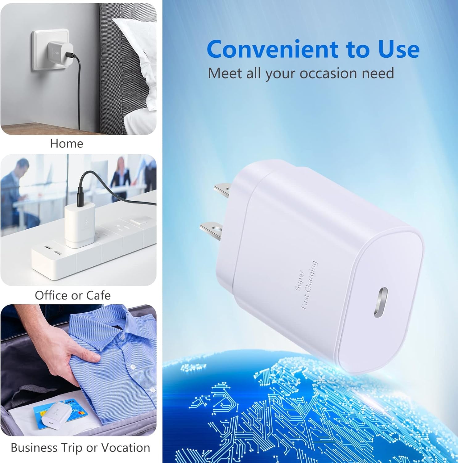 USB C Charger Block, Costyle 3 Pack 25W Super Fast Charger Type C Charging Block Compatible Iphone 15/14/13/12 Mini/11 Pro Max/Xs/Xr/Se/Ipad Pro, Samsung S25/S24/S23/S22 Ultra/S21 Plus/S20 Fe-White