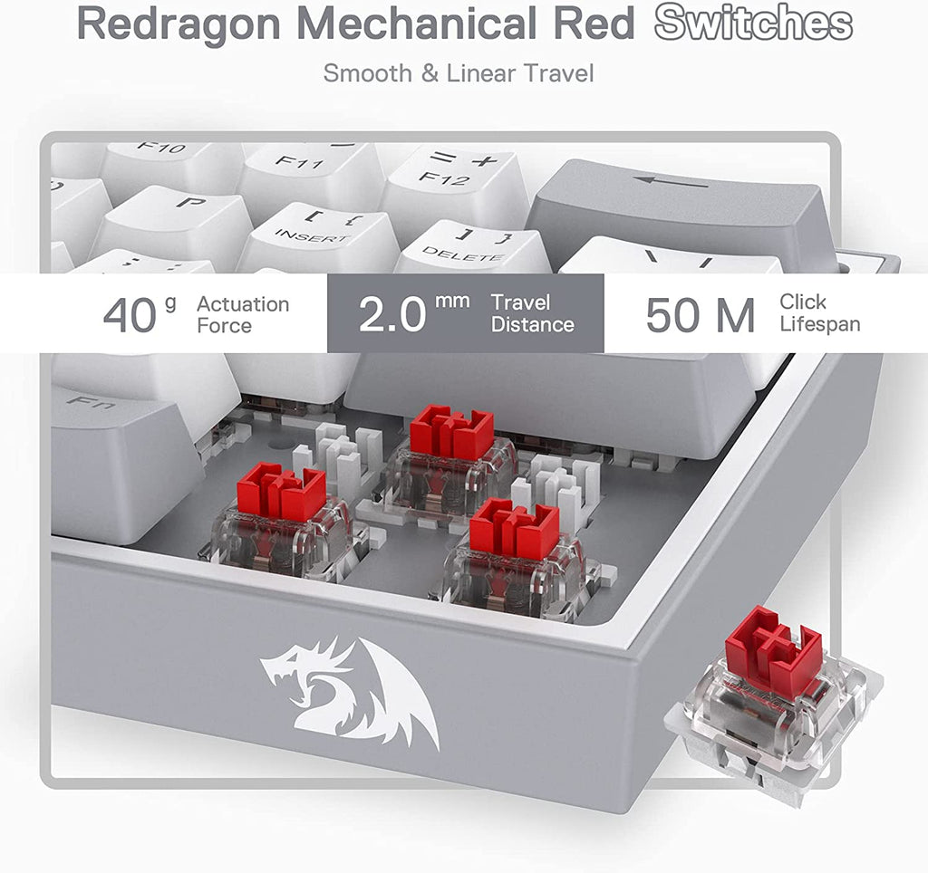 Redragon K617 Wired 60% Compact Hot-Swap RGB Gaming Mechanical Keyboard