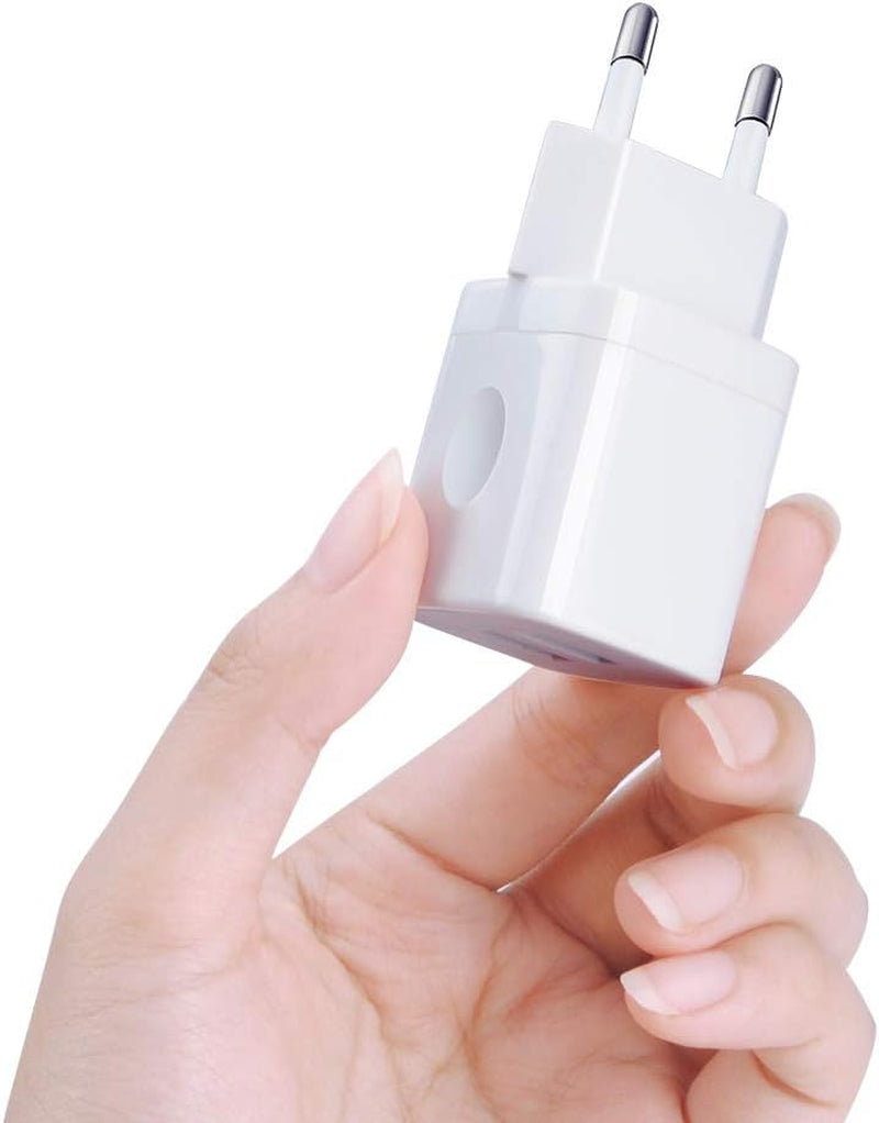European Wall Charger, Vifigen 2-Pack USB 2.1AMP Universal Europe Charger Block Dual Port Plug Compatible for Iphone 17 16 15 14 13 12 11 Pro Max XS XR X SE 8 7 6 Plus,Samsung S25 S24 A17,Note,Lg,Moto