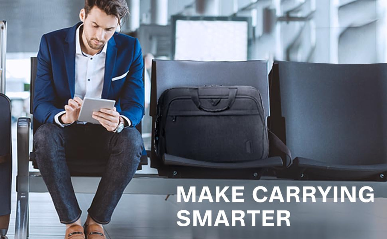 BAGSMART 17.3 Inch Laptop Bag Expandable Computer Bag Briefcase, Black