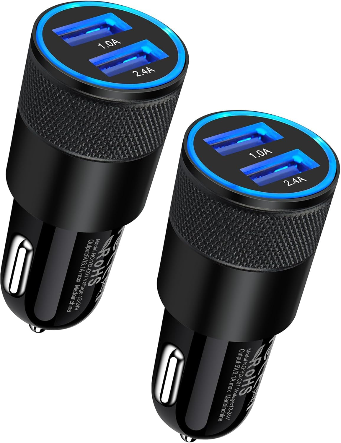 Car Charger [2Pack/3.4A] Fast Charge Dual Port USB Cargador Lighter Adapter