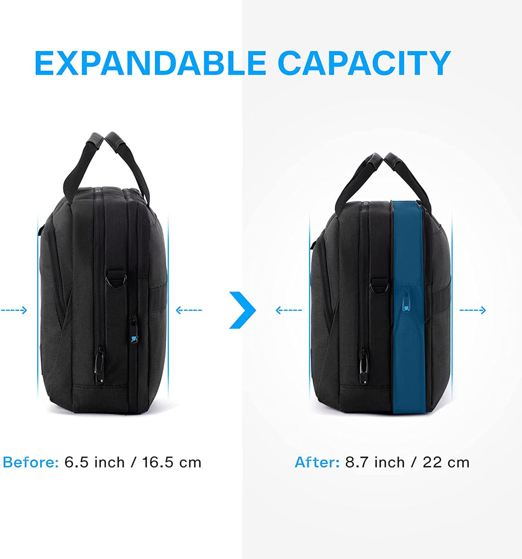 BAGSMART 17.3 Inch Laptop Bag Expandable Computer Bag Briefcase, Black