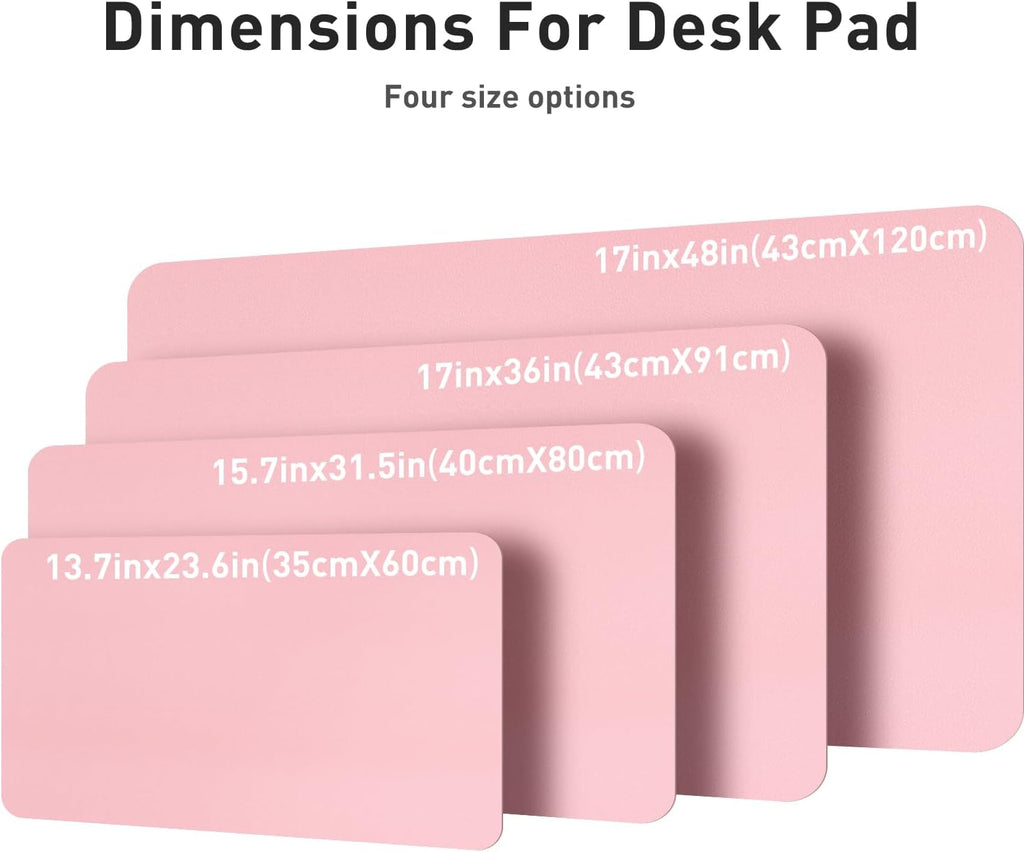 Aothia Leather Desk Pad Protector, Mouse Pad, Office Desk Mat, Non-Slip PU Leather Desk Blotter, Laptop Desk Pad, Waterproof Desk Writing Pad for Office and Home (31.5" X 15.7", Fairy Pink)