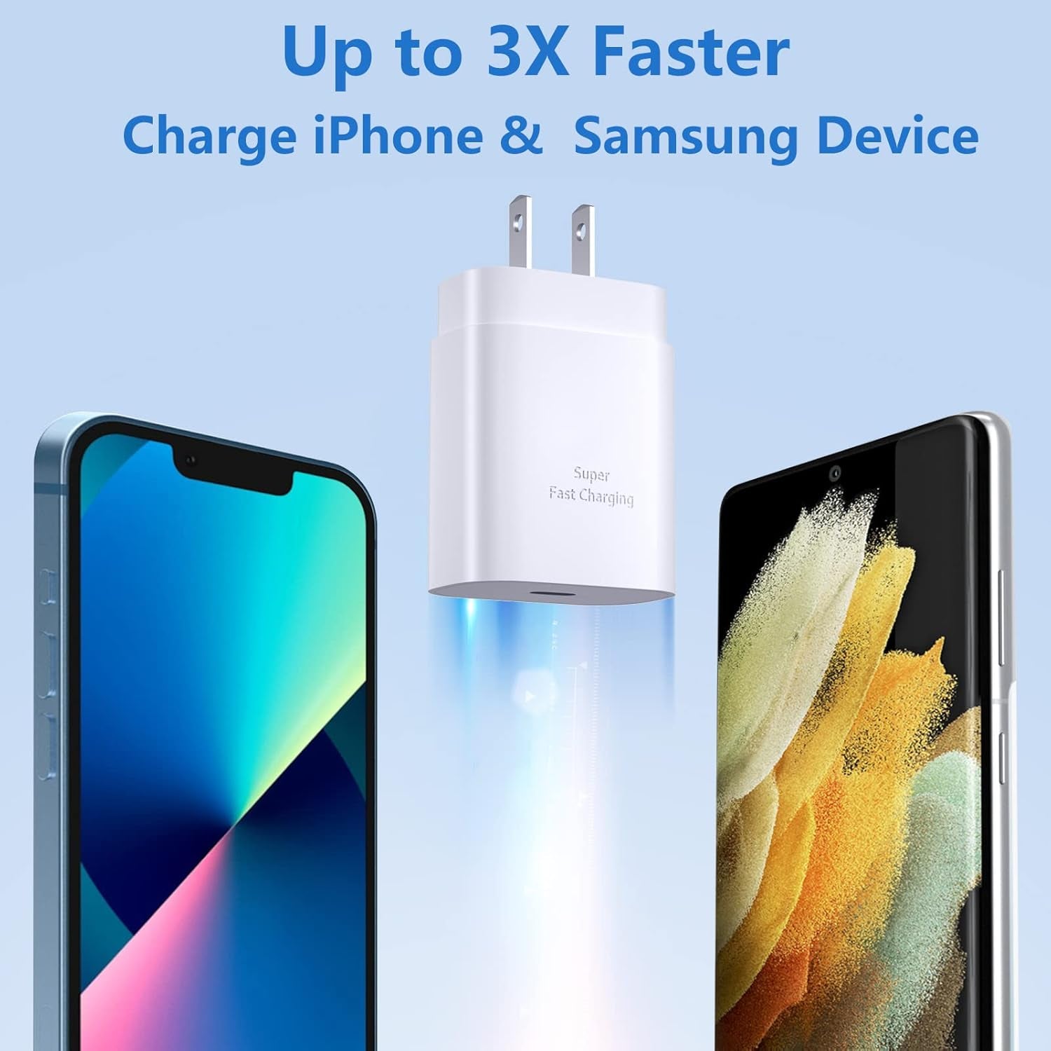USB C Charger Block, Costyle 3 Pack 25W Super Fast Charger Type C Charging Block Compatible Iphone 15/14/13/12 Mini/11 Pro Max/Xs/Xr/Se/Ipad Pro, Samsung S25/S24/S23/S22 Ultra/S21 Plus/S20 Fe-White