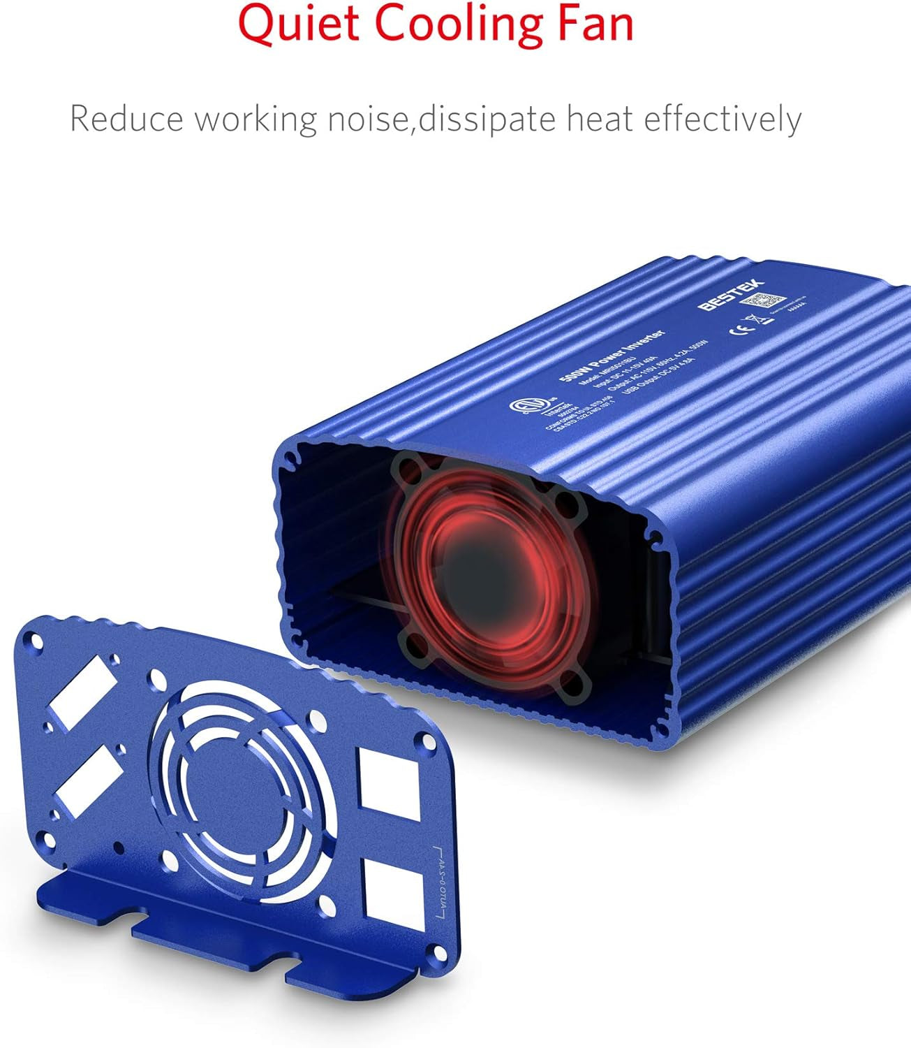 BESTEK 500W Power Inverter for Vehicles DC 12V to AC 110V Car Plug Adapter