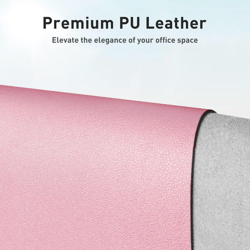 Aothia Leather Desk Pad Protector, Mouse Pad, Office Desk Mat, Non-Slip PU Leather Desk Blotter, Laptop Desk Pad, Waterproof Desk Writing Pad for Office and Home (31.5" X 15.7", Fairy Pink)