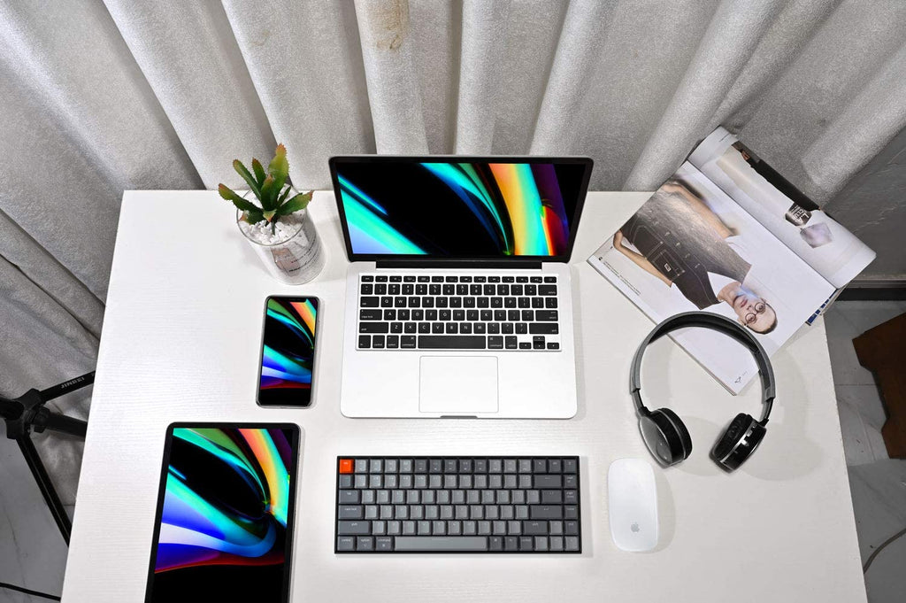Keychron K2 75% Layout RGB Bluetooth Wireless Mechanical Keyboard with Keychron Super Brown Switch/Anti Ghosting/N-Key Rollover, Compact 84 Keys USB Wired Gaming Keyboard for Mac Windows-Version 2
