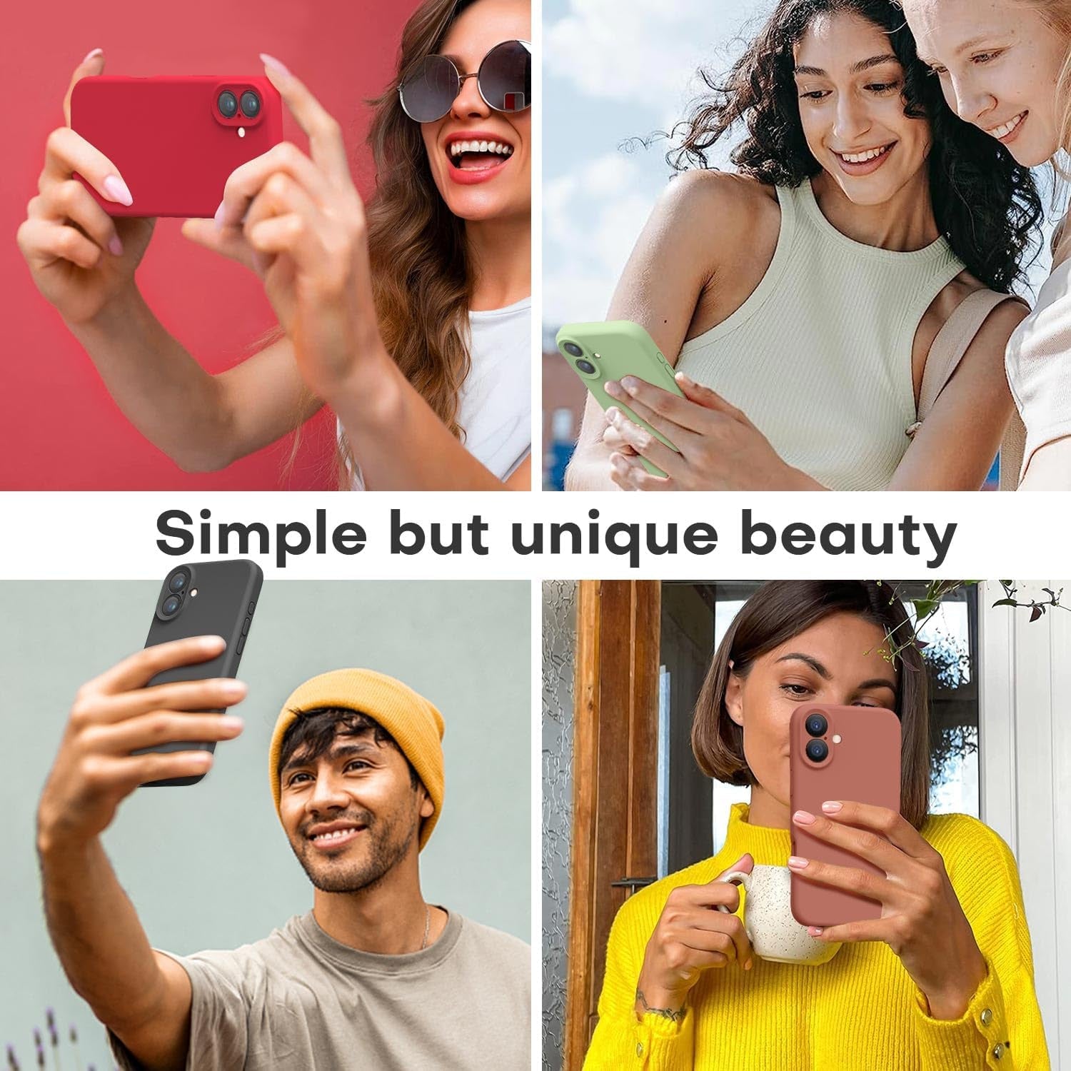 LOVE 3000 Designed for Iphone 16 Case, Premium Silicone with [Soft Anti-Scratch Microfiber Lining] Shockproof Protective Phone Case for Men Women Girls 6.1", Black