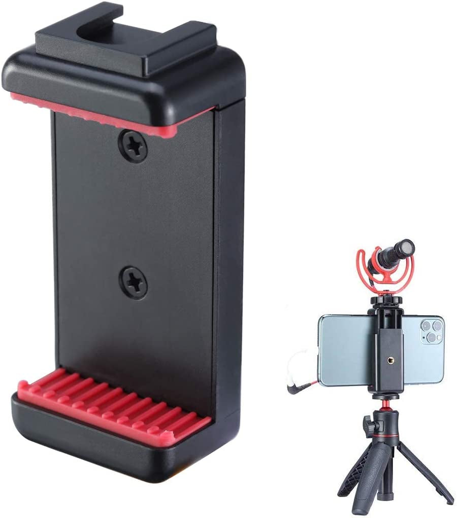 ULANZI ST-07 Phone Tripod Mount with Cold Shoe Mount for Microphone LED Video Light 1/4'' Tripod Screw for Iphone 11/Pro/Pro Max XS Max XR X 8 7 plus Samsung Galaxy Oneplus Google Pixel Vlog Vlogging