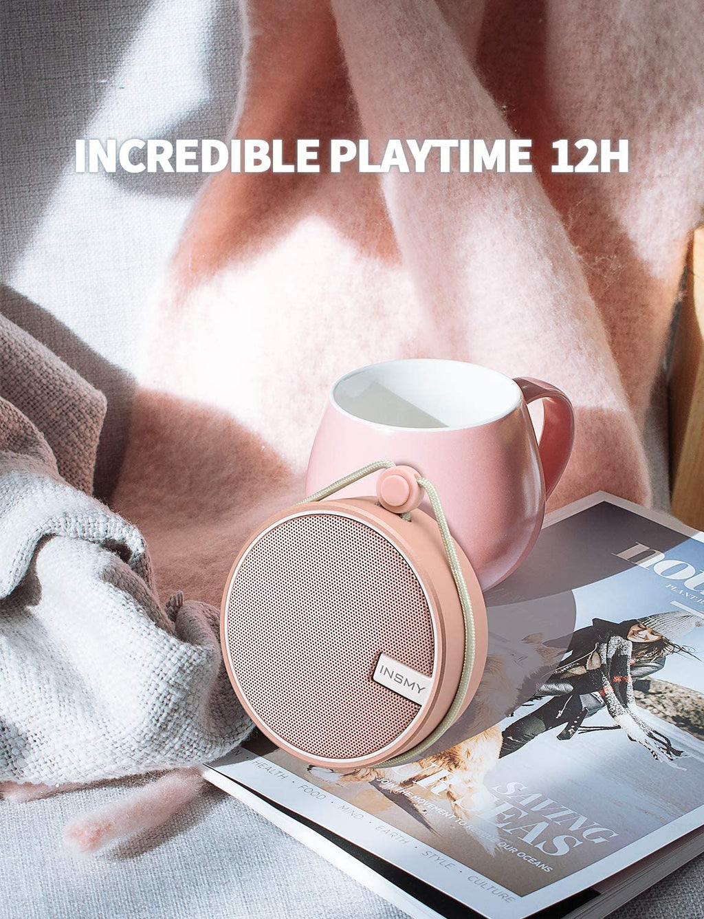 INSMY C12 IP67 Waterproof Shower Bluetooth Speakers Portable Small Speaker