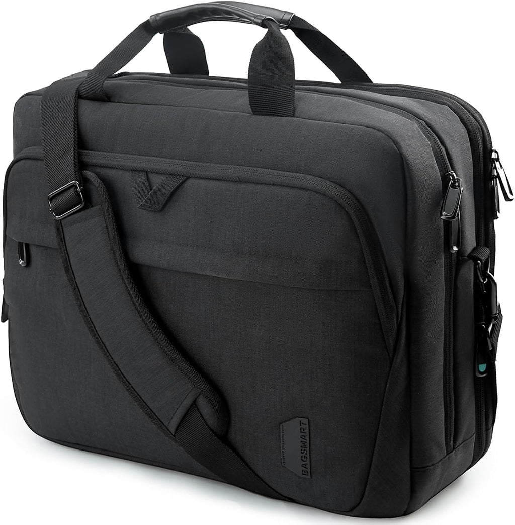 BAGSMART 17.3 Inch Laptop Bag Expandable Computer Bag Briefcase, Black