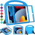 SUPLIK Kids Case for Ipad 9Th/8Th/7Th Generation - Ipad 10.2 Inch 2021/2020/2019 Case with Built-In Screen Protector, Durable Shockproof Handle Stand Kids Cover for Apple Ipad 7/8/9 Gen, Blue