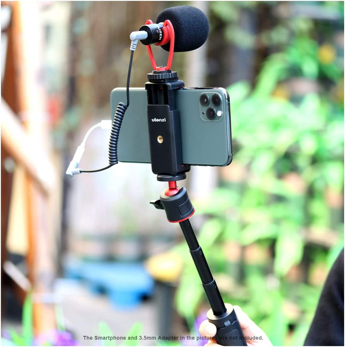 ULANZI ST-07 Phone Tripod Mount with Cold Shoe Mount for Microphone LED Video Light 1/4'' Tripod Screw for Iphone 11/Pro/Pro Max XS Max XR X 8 7 plus Samsung Galaxy Oneplus Google Pixel Vlog Vlogging