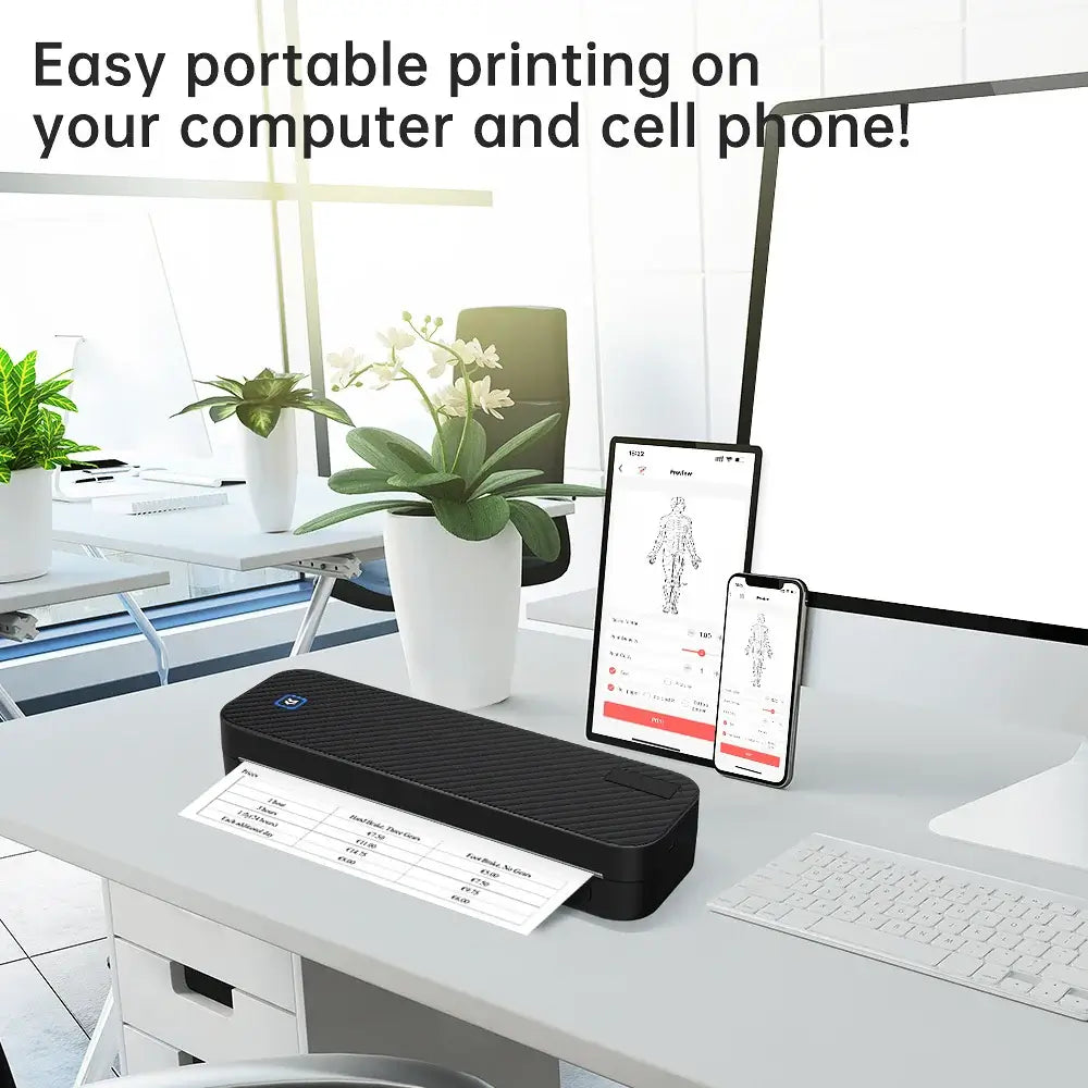 Portable A4 Thermal Printer Document Tattoo Printer Bluetooth Wireless Mini Printer Notes lmage Photo Printing Machine A4 Paper