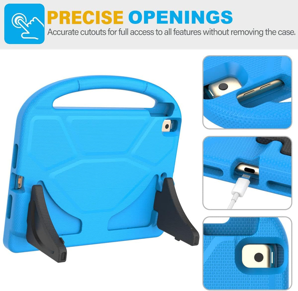 SUPLIK Kids Case for Ipad 9Th/8Th/7Th Generation - Ipad 10.2 Inch 2021/2020/2019 Case with Built-In Screen Protector, Durable Shockproof Handle Stand Kids Cover for Apple Ipad 7/8/9 Gen, Blue