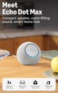 Amazon Echo Dot Max (Newest Model), Alexa Speaker with Room-Filling Sound and Nearly 3X Bass, Great for Living Rooms and Medium-Sized Spaces, Designed for Alexa+, Glacier White