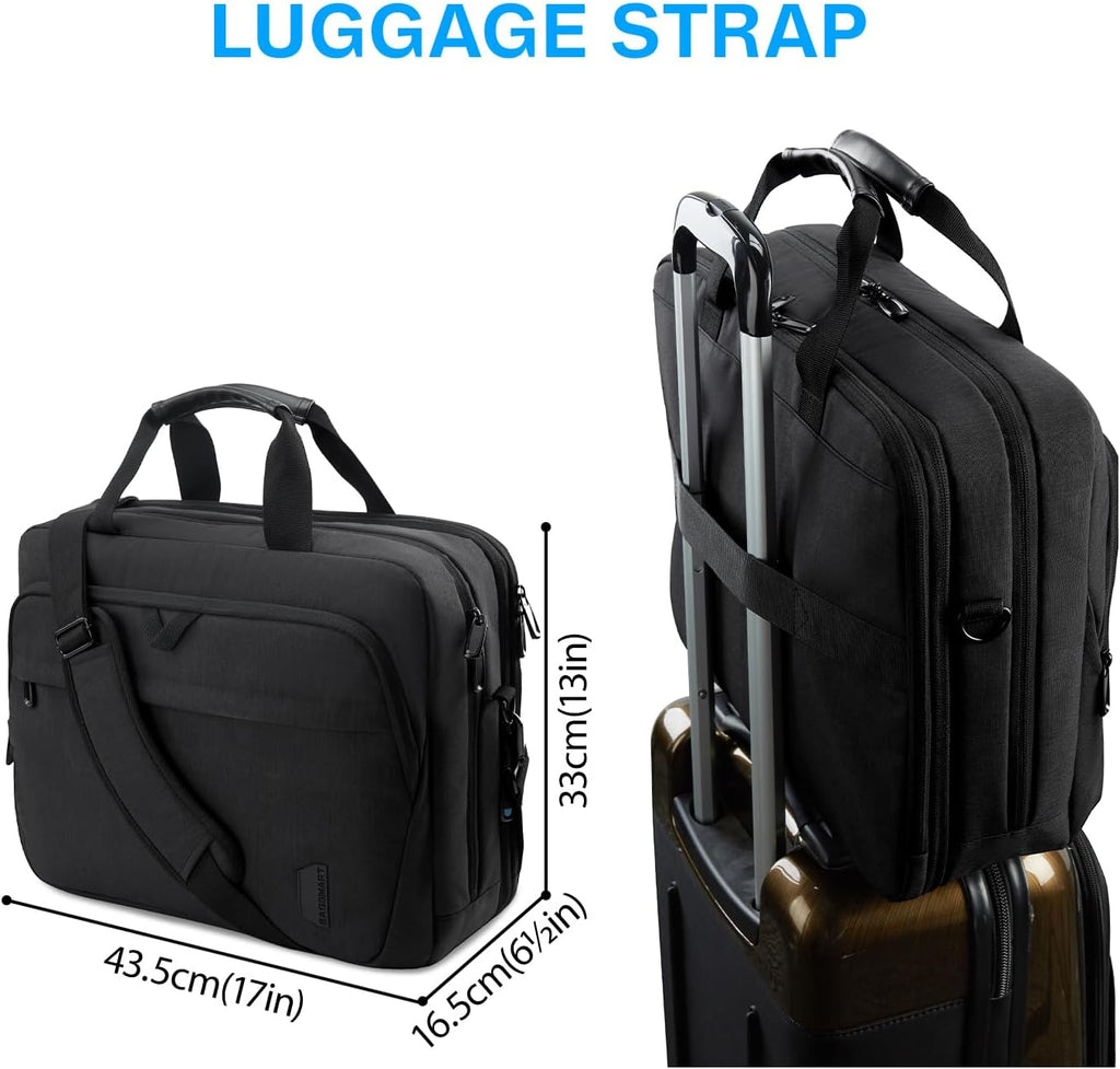 BAGSMART 17.3 Inch Laptop Bag Expandable Computer Bag Briefcase, Black