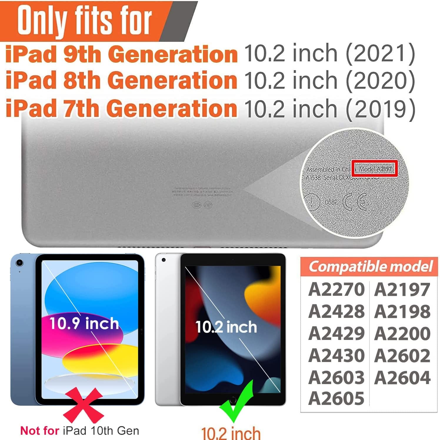 SUPLIK Kids Case for Ipad 9Th/8Th/7Th Generation - Ipad 10.2 Inch 2021/2020/2019 Case with Built-In Screen Protector, Durable Shockproof Handle Stand Kids Cover for Apple Ipad 7/8/9 Gen, Blue
