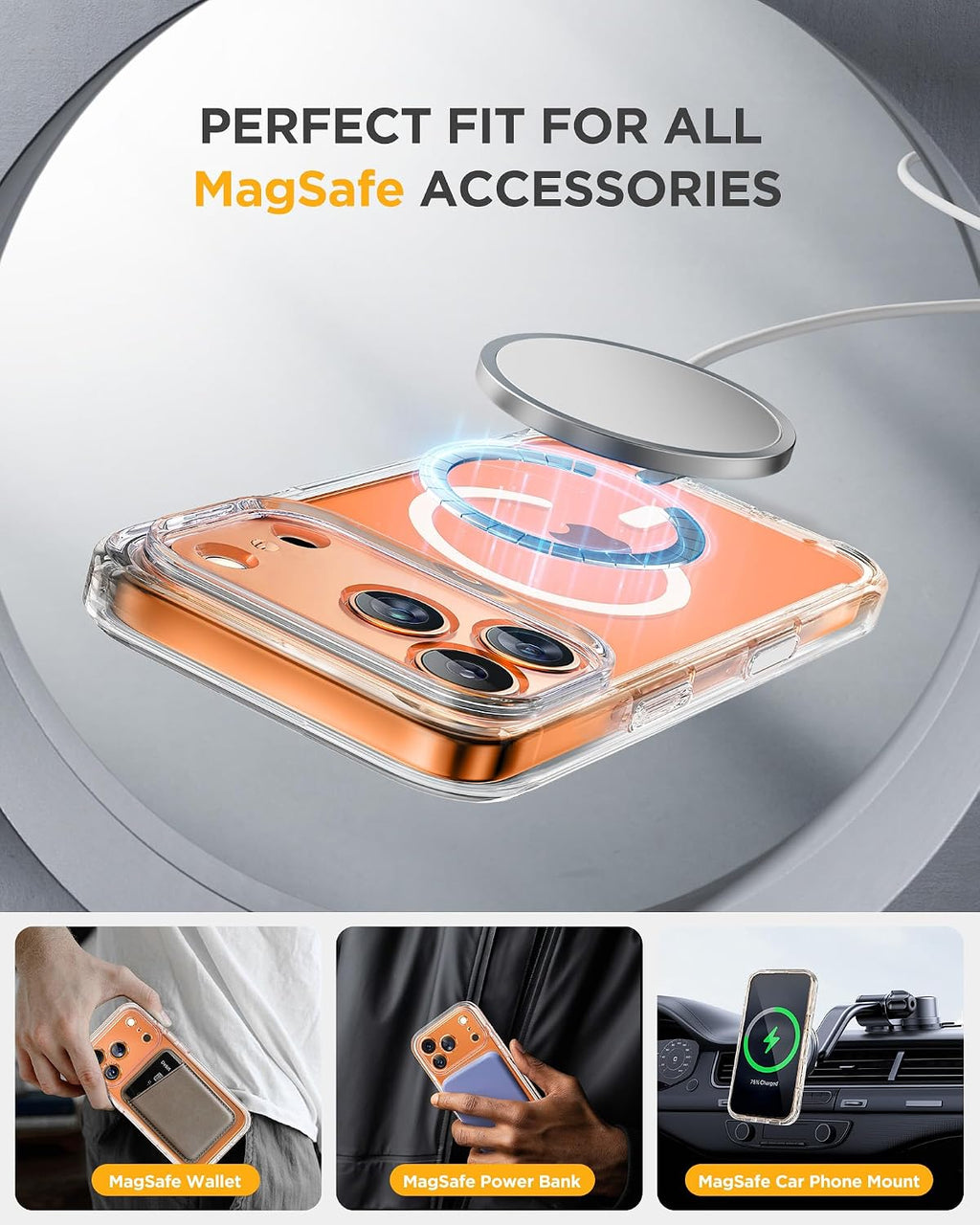 Miracase for Iphone 17 Pro Max Case with Privacy Screen Protector, Clear