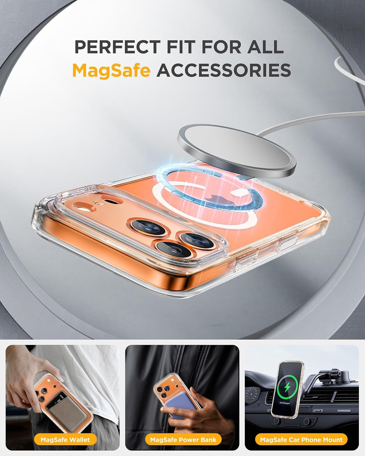 Miracase for Iphone 17 Pro Max Case with Privacy Screen Protector, Clear
