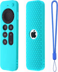 Hi Color Silicone Cover Compatible with Apple TV Siri Remote 3Rd 2023 Shockproof Protective Case for Apple TV 4K 2Nd 2021 Remote Sleeve with Lanyard(Mint Green)