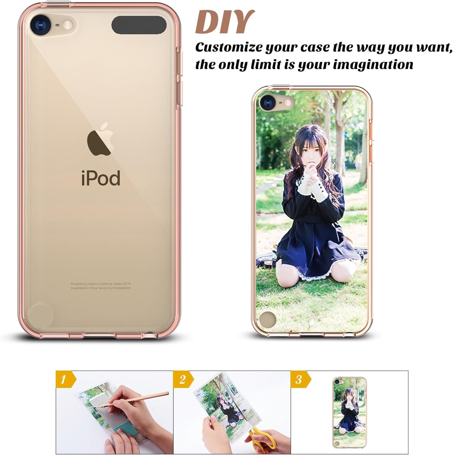 ULAK Compatible with Ipod Touch 7/6/5 Case [Anti-Yellowing], Rose Gold