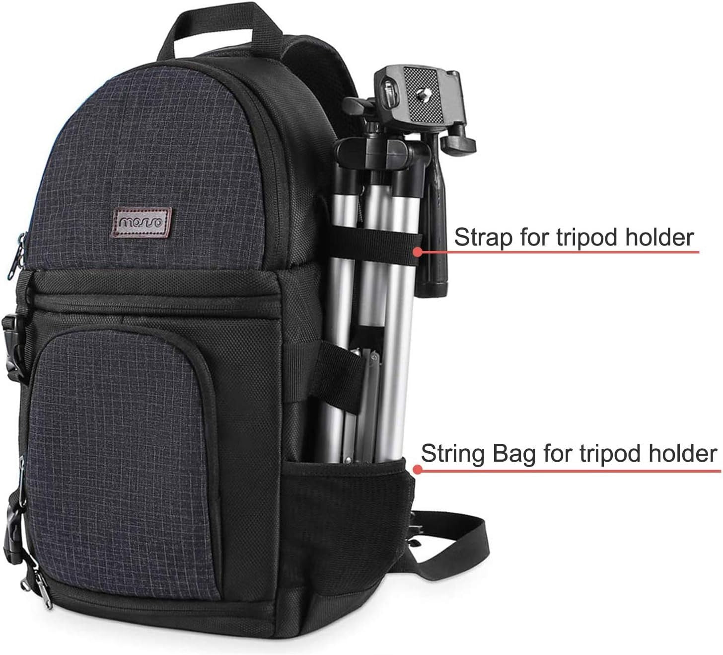 MOSISO Camera Sling Bag, Photography Shoulder Bag Compact Camera Backpack | Dslr/Slr/Mirrorless Camera, Quick Access, Tripod Holder, Custom Dividers, Compatible with Canon/Nikon/Sony/Fuji,Black