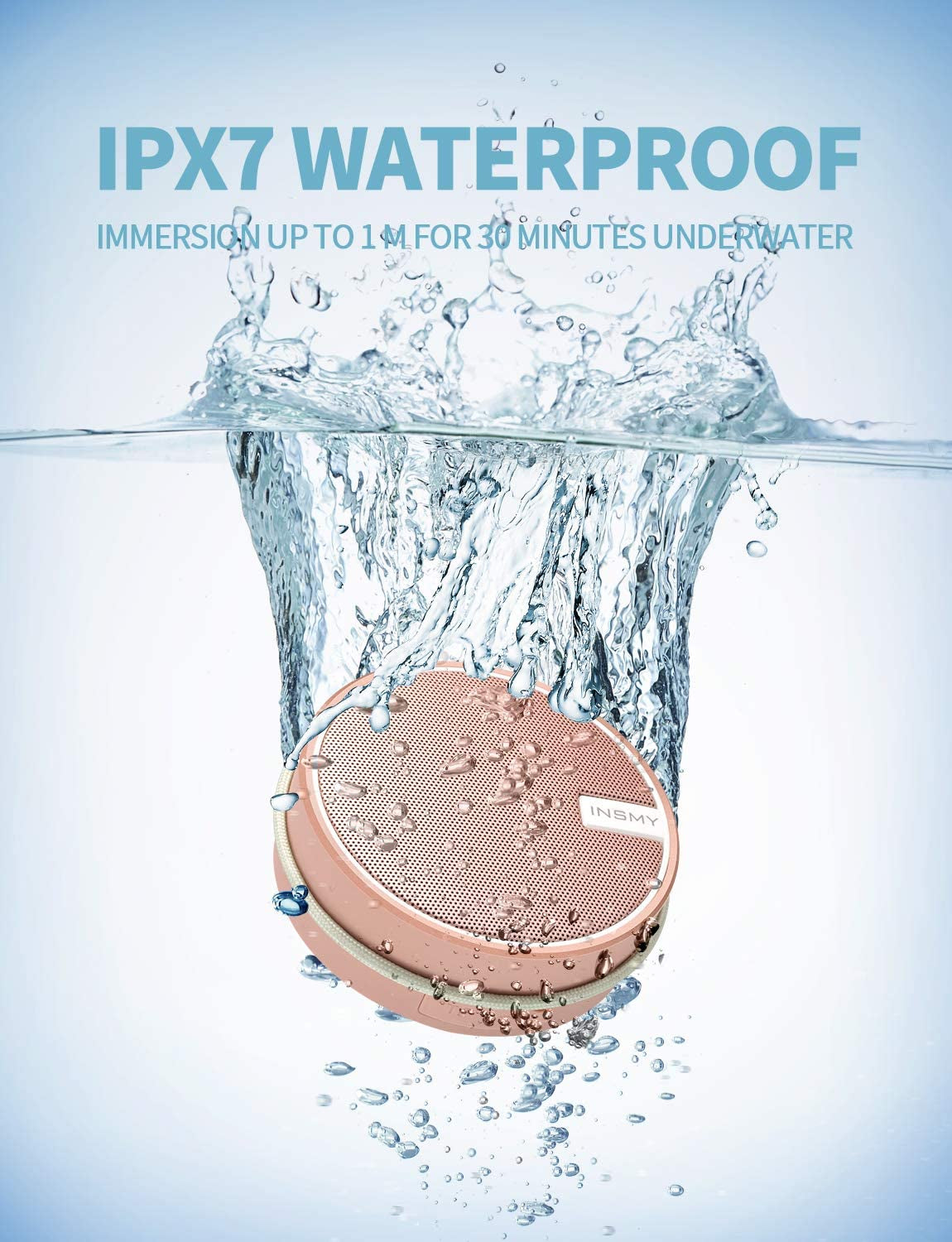INSMY C12 IP67 Waterproof Shower Bluetooth Speakers Portable Small Speaker