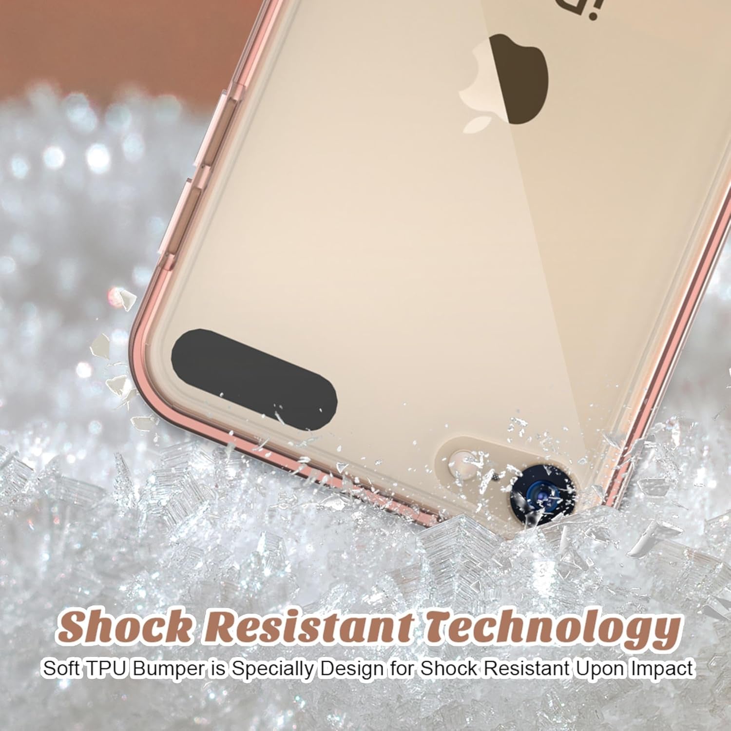 ULAK Compatible with Ipod Touch 7/6/5 Case [Anti-Yellowing], Rose Gold