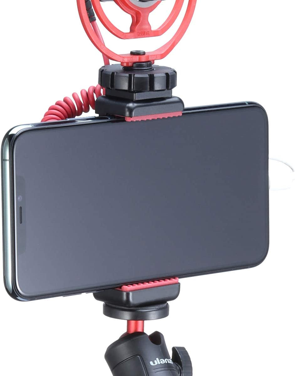 ULANZI ST-07 Phone Tripod Mount with Cold Shoe Mount for Microphone LED Video Light 1/4'' Tripod Screw for Iphone 11/Pro/Pro Max XS Max XR X 8 7 plus Samsung Galaxy Oneplus Google Pixel Vlog Vlogging